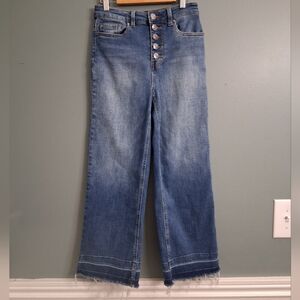 Good Hart High Rise Wide Leg Cropped Denim - Button Front - Size 0